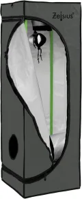 Zelsius Growzelt MyHomeGrow Grow Tent | Indoor Growroom | Growschrank Darkroom Pflanzenzelt Gewächshaus Zuchtzelt (40 x 40 x 160 cm, Grau) - Thumbnail 1