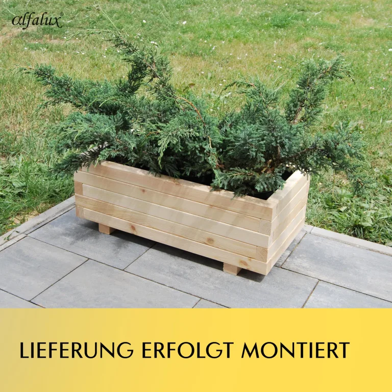 Hochbeet 80 x 40 x 30H cm mit 1x Wasserablauf Blumenkasten aus Holz Pflanzkübel Garten Balkon Terrasse Pflanzkasten AB80KAN4030 – Bild 5