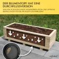 Hochbeet 80 x 40 x 30H cm mit 1x Wasserablauf Blumenkasten aus Holz Pflanzkübel Garten Balkon Terrasse Pflanzkasten AB80KAN4030 - Thumbnail 4
