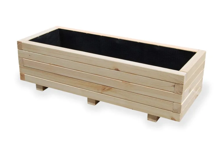 Hochbeet 100 x 40 x 30H cm mit 2X Wasserablauf Blumenkasten aus Holz Pflanzkübel Garten Balkon Terrasse Pflanzkasten AB100KAN4030 – Bild 7