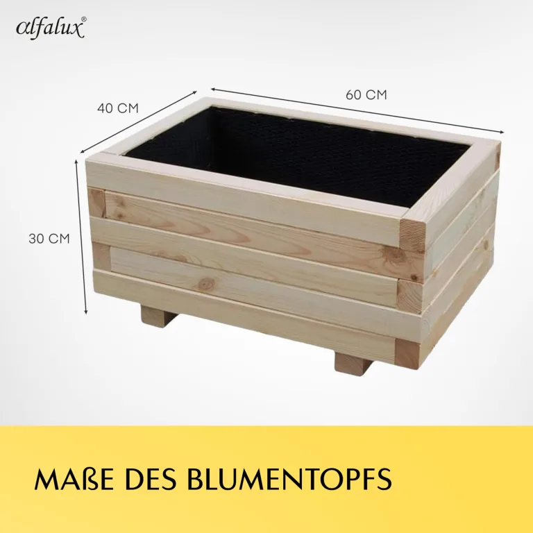 Hochbeet 60 x 40 x 30H cm mit 1x Wasserablauf Blumenkasten aus Holz Pflanzkübel Garten Balkon Terrasse Pflanzkasten AB60KAN4030 – Bild 2