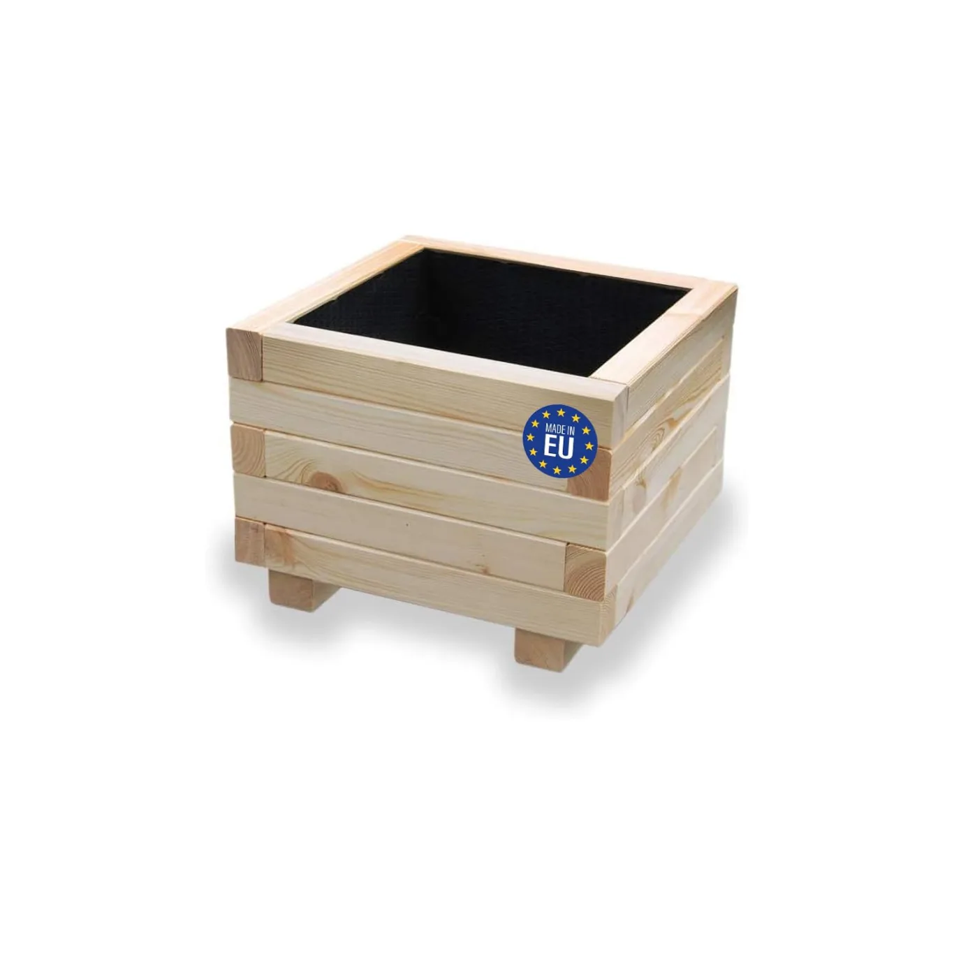 Hochbeet 40 x 40 x 30H cm mit 1x Wasserablauf Blumenkasten aus Holz Pflanzkübel Garten Balkon Terrasse Pflanzkasten AB40KAN4030 - Bild 1