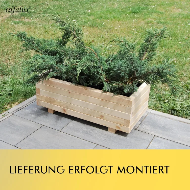 Hochbeet 115 x 40 x 30H cm mit 2X Wasserablauf Blumenkasten aus Holz Pflanzkübel Garten Balkon Terrasse Pflanzkasten AB115KAN4030 – Bild 5