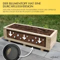 Hochbeet 115 x 40 x 30H cm mit 2X Wasserablauf Blumenkasten aus Holz Pflanzkübel Garten Balkon Terrasse Pflanzkasten AB115KAN4030 - Thumbnail 4