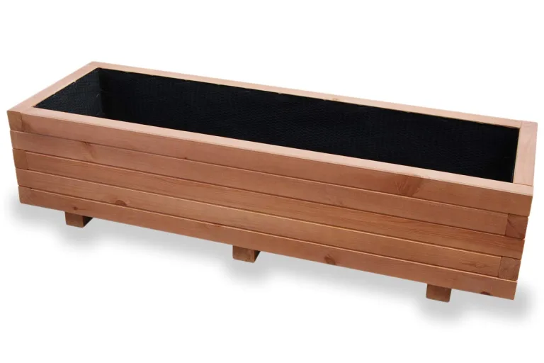 Hochbeet 115 x 40 x 30H cm mit 2X Wasserablauf Blumenkasten aus Holz Pflanzkübel Garten Balkon Terrasse Pflanzkasten Nuss Braun AB115KAN4030NU – Bild 7
