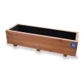 Hochbeet 115 x 40 x 30H cm mit 2X Wasserablauf Blumenkasten aus Holz Pflanzkübel Garten Balkon Terrasse Pflanzkasten Nuss Braun AB115KAN4030NU - Thumbnail 1