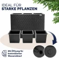 Casaria® Blumenkasten Rankgitter 3 Innentöpfe Polyrattangeflecht Rankhilfe Blumentopf Rattanoptik Pflanzkasten Schwarz - Thumbnail 7