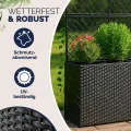 Casaria® Blumenkasten Rankgitter 3 Innentöpfe Polyrattangeflecht Rankhilfe Blumentopf Rattanoptik Pflanzkasten Schwarz - Thumbnail 3
