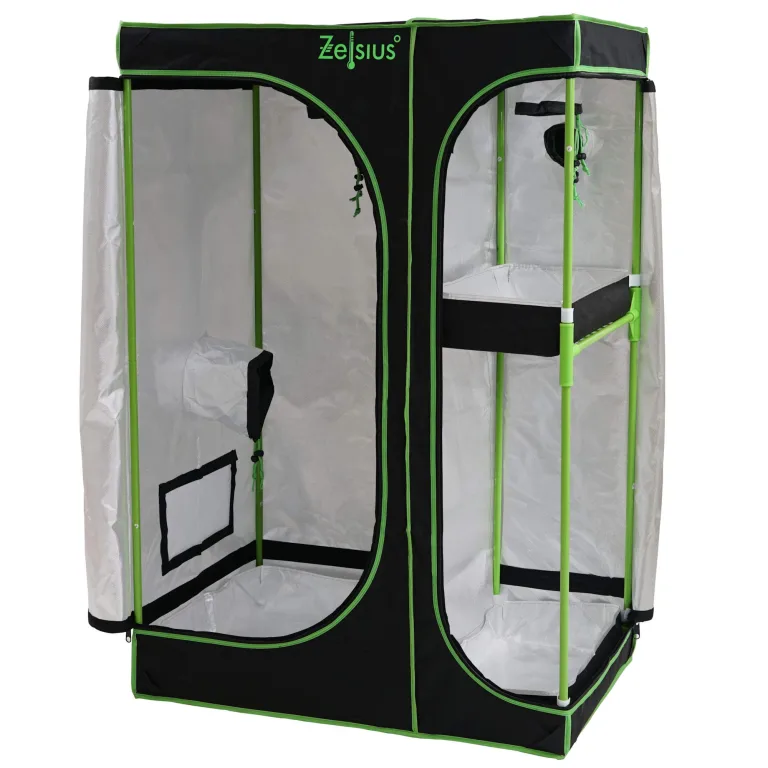 Zelsius Growzelt MyHomeGrow 2-in-1 Grow Tent | Indoor Growroom | schwarz grün | Growroom Growschrank Darkroom Pflanzenzelt Gewächshaus Zuchtzelt (120 x 90 x 145 cm) – Bild 1