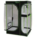 Zelsius Growzelt MyHomeGrow 2-in-1 Grow Tent | Indoor Growroom | schwarz grün | Growroom Growschrank Darkroom Pflanzenzelt Gewächshaus Zuchtzelt (120 x 90 x 145 cm) - Thumbnail 1