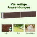 vidaXL Blumenkasten aus verzinktem Stahl, 320 x 80 x 45 cm, Braun - Thumbnail 8