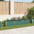 vidaXL Garten Hochbeet Gemüsebeet Pflanzbeet Gartenbeet Frühbeet Pflanzkasten Blumenkasten Blumenbeet Verzinkter Stahl 240x40x45cm Grün - Thumbnail 2