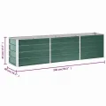 vidaXL Garten Hochbeet Gemüsebeet Pflanzbeet Gartenbeet Frühbeet Pflanzkasten Blumenkasten Blumenbeet Verzinkter Stahl 240x40x45cm Grün - Thumbnail 3