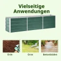 vidaXL Garten Hochbeet Gemüsebeet Pflanzbeet Gartenbeet Frühbeet Pflanzkasten Blumenkasten Blumenbeet Verzinkter Stahl 240x40x45cm Grün - Thumbnail 8
