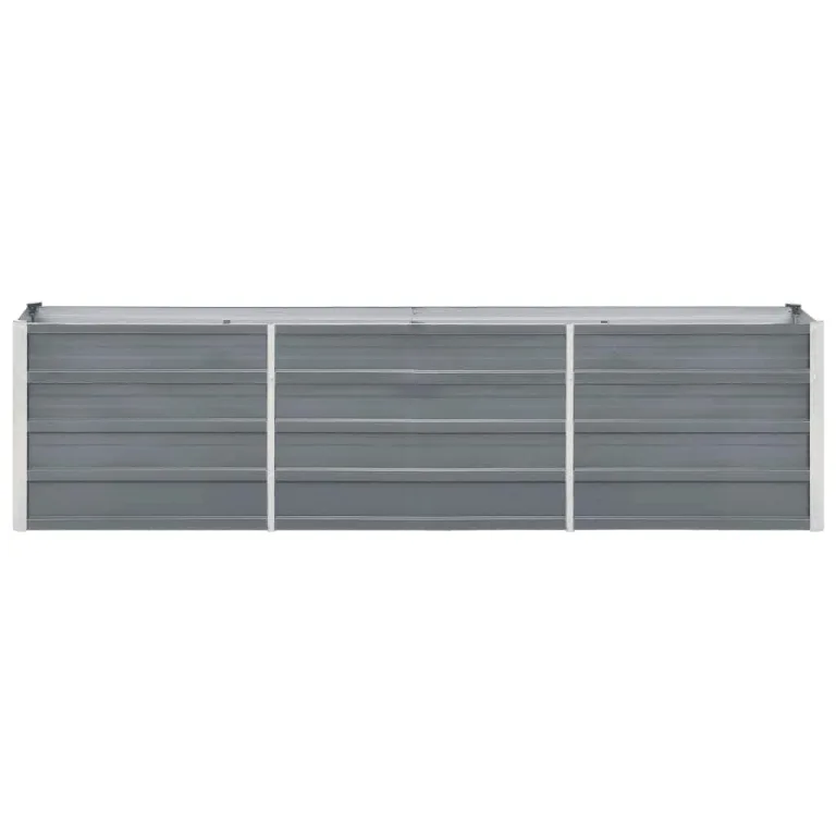 vidaXL Garten Hochbeet Gemüsebeet Pflanzbeet Gartenbeet Frühbeet Pflanzkasten Blumenkasten Blumenbeet Verzinkter Stahl 240x40x45cm Grau – Bild 8
