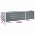 vidaXL Garten Hochbeet Gemüsebeet Pflanzbeet Gartenbeet Frühbeet Pflanzkasten Blumenkasten Blumenbeet Verzinkter Stahl 240x40x45cm Grau - Thumbnail 2