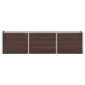 vidaXL Garten Hochbeet Gemüsebeet Pflanzbeet Gartenbeet Frühbeet Pflanzkasten Blumenkasten Blumenbeet Verzinkter Stahl 240x40x45cm Braun - Thumbnail 6