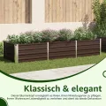 vidaXL Garten Hochbeet Gemüsebeet Pflanzbeet Gartenbeet Frühbeet Pflanzkasten Blumenkasten Blumenbeet Verzinkter Stahl 240x40x45cm Braun - Thumbnail 8