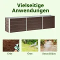 vidaXL Garten Hochbeet Gemüsebeet Pflanzbeet Gartenbeet Frühbeet Pflanzkasten Blumenkasten Blumenbeet Verzinkter Stahl 240x40x45cm Braun - Thumbnail 9