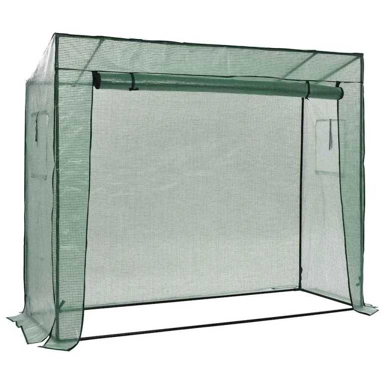 vidaXL Gewächshaus Begehbar Tomatenhaus Frühbeet Treibhaus Gartenhaus Foliengewächshaus Pflanzenhaus Garten 200x80x173cm Stahlrohr – Bild 1