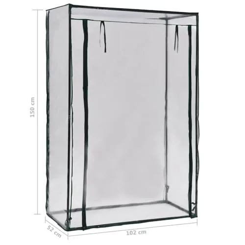 vidaXL Tomaten Gewächshaus Rolltür mit Reißverschluss Treibhaus Frühbeet Tomatenhaus Garten Tomatengewächshaus Folienzelt 102x52x150cm – Bild 8