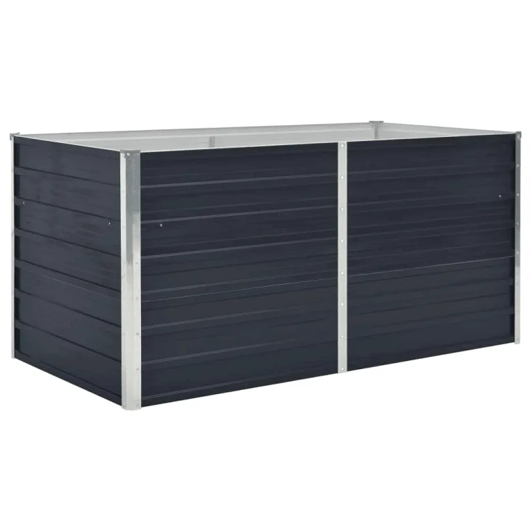 vidaXL Hochbeet Pflanzenbeet Gemüsebeet Pflanzkasten Frühbeet Gartenbeet Pflanzkübel Blumenkasten Blumenbeet 160x80x45cm Verzinkter Stahl Anthrazit – Bild 1