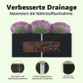 vidaXL Hochbeet Pflanzenbeet Gemüsebeet Pflanzkasten Frühbeet Gartenbeet Pflanzkübel Blumenkasten Blumenbeet 160x80x45cm Verzinkter Stahl Anthrazit - Thumbnail 7