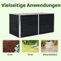 vidaXL Hochbeet Pflanzenbeet Gemüsebeet Pflanzkasten Frühbeet Gartenbeet Pflanzkübel Blumenkasten Blumenbeet 160x80x45cm Verzinkter Stahl Anthrazit - Thumbnail 9