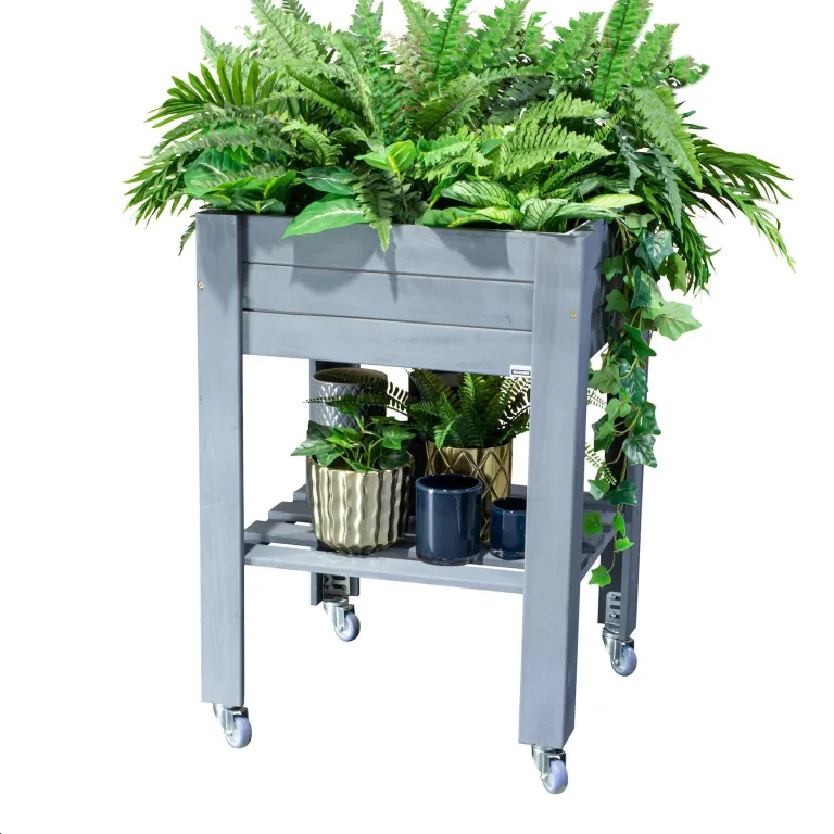 WAGNER Design Lenkrollen für Hochbeet growbox Light aus GrowFAMILY 4tlg. Set - Stahl verzinkt, Anschraubwinkel, Softlauffläche, Durchmesser Ø 50 mm, Bauhöhe 70 mm, Tragkraft 50 kg/Rolle - 02315000 – Bild 4