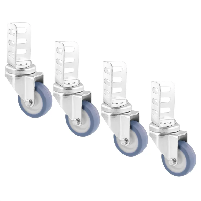 WAGNER Design Lenkrollen für Hochbeet growbox Light aus GrowFAMILY 4tlg. Set - Stahl verzinkt, Anschraubwinkel, Softlauffläche, Durchmesser Ø 50 mm, Bauhöhe 70 mm, Tragkraft 50 kg/Rolle - 02315000 – Bild 1
