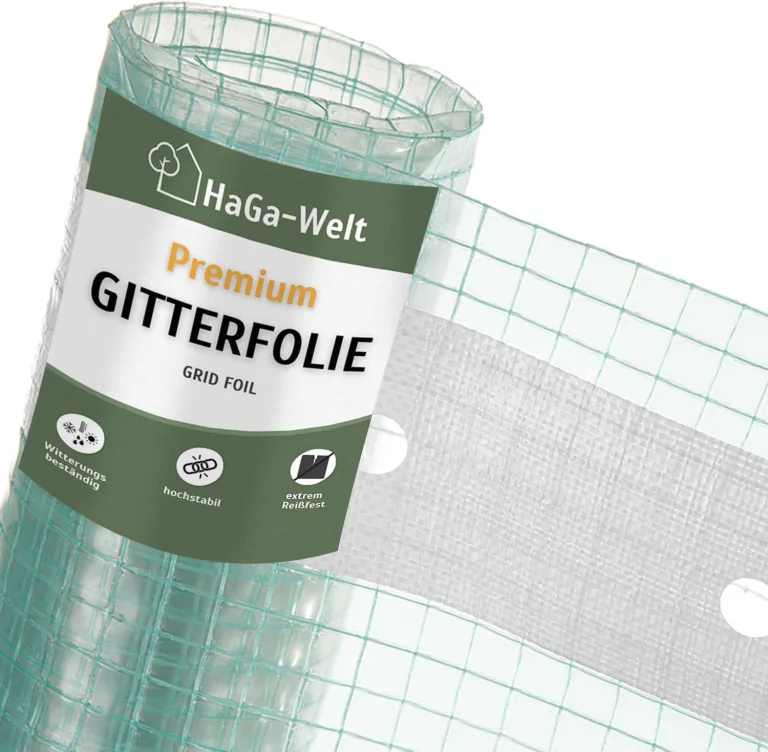 HaGa Gitterfolie 2m x 5m in transparent – Extrastarke Folie für Gewächshaus klein & groß – als Gewächshausfolie & Winterschutz – Bild 1