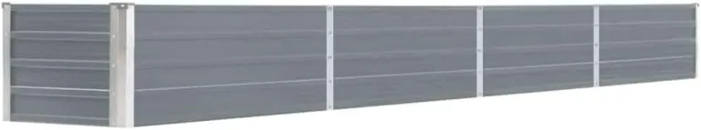 vidaXL Hochbeet Verzinkter Stahl 320×40×45 cm Grau Pflanzkübel Pflanzkasten – Bild 1