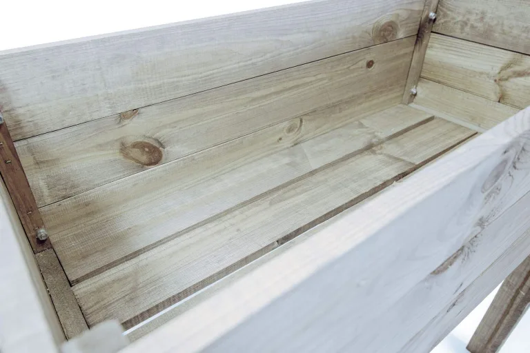 mgc24 Hochbeet Kiefernholz Grau, 80 x 37,6 x 78cm ohne Ablageboden | Stehender Pflanzkasten aus Holz, Für Garten/Terrasse/Balkon, vielseitig nutzbar, robust & stabil, einfache Montage – Bild 2