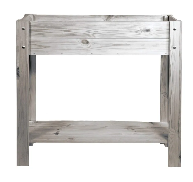 mgc24 Hochbeet Kiefernholz Grau, 80 x 37,6 x 78cm ohne Ablageboden | Stehender Pflanzkasten aus Holz, Für Garten/Terrasse/Balkon, vielseitig nutzbar, robust & stabil, einfache Montage – Bild 9