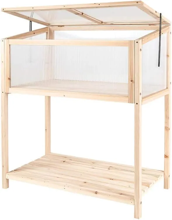 empasa Hochbeet 'Raise Deluxe' aus Holz Blumenkasten Pflanzkübel Frühbeet Kräuterbeet mit Abdeckung für Garten, Balkon und Terrasse – Bild 1