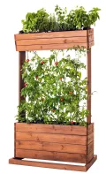 Hochbeet mit Rankseilen Cube 2 - Gemüsebeet Kräuterbeet - Beet für Terrasse Balkon & Garten - Thumbnail 1