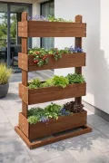 Vertikales Hochbeet mit 4 Etagen Cube 4 - Gemüsebeet Kräuterbeet - Beet für Terrasse Balkon & Garten - Thumbnail 6