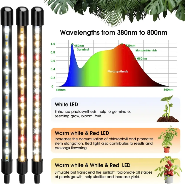 wolezek Pflanzenlampe LED, Pflanzenlicht, 80 LEDs Pflanzenleuchte 3000K 5000K 660nm Wachsen licht Vollspektrum für Zimmerpflanzen mit Zeitschaltuhr, 5 Arten von Helligkeit & 3 Lichter Modi für Gemüse – Bild 2