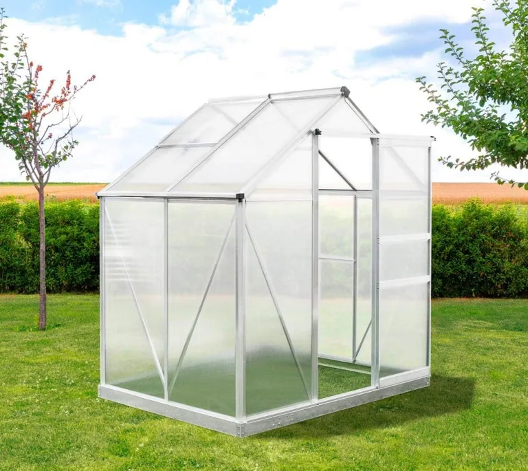 Westmann Gewächshaus Flora 64 Aluminium | 132x190x201 cm | Silber | Pflanzhaus & Treibhaus zum ganzjährigen Anbau von Gemüse & Obst – Bild 3