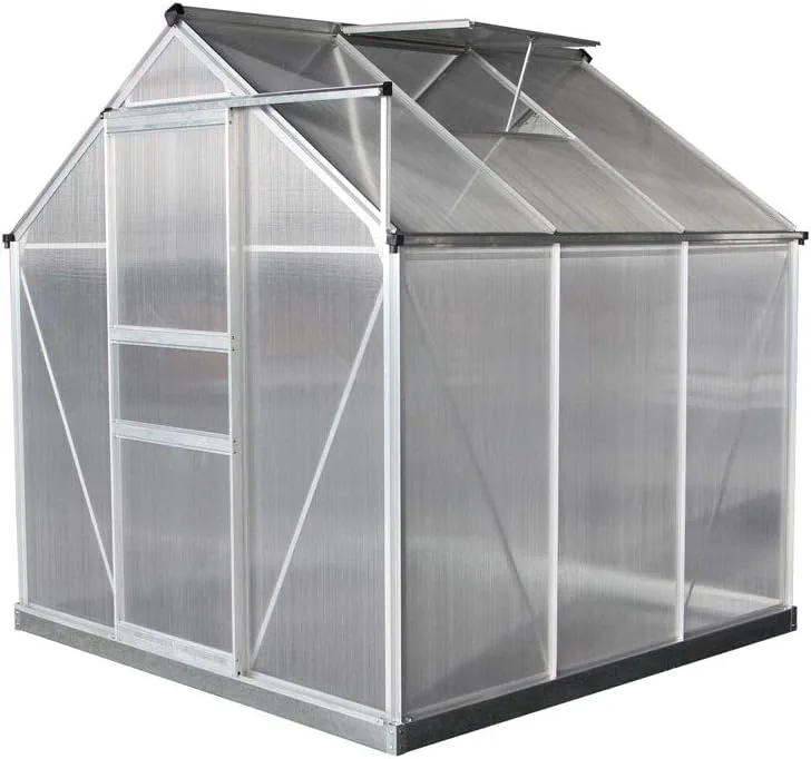 Westmann Aluminium Gewächshaus 6x6 inkl. Öffner | Silber | 192x192 cm - Bild 1