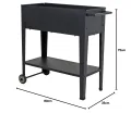 Metall Hochbeet fahrbar 75x35x80 cm - Mobiler Pflanzkasten mit Ablage und Rollen - Fahrbares Garten Pflanzbeet Gemüse Beet Kräuterbeet - Thumbnail 3