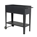 Metall Hochbeet fahrbar 75x35x80 cm - Mobiler Pflanzkasten mit Ablage und Rollen - Fahrbares Garten Pflanzbeet Gemüse Beet Kräuterbeet - Thumbnail 5