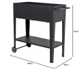 Metall Hochbeet fahrbar 75x35x80 cm - Mobiler Pflanzkasten mit Ablage und Rollen - Fahrbares Garten Pflanzbeet Gemüse Beet Kräuterbeet - Thumbnail 6