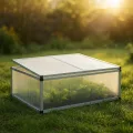 Wiltec Doppel Frühbeet Gewächshaus aus Aluminium, 100 x 120 x 40 cm, Gemüsebeet mit arretierbarem Dach und 4 Flügeln, witterungsbeständig, UV-Schutz - Thumbnail 5