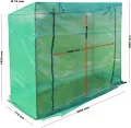Wiltec Gewächshaus 200 x 77 x 169 cm, Foliengewächshaus mit Reißverschluss, aufrollbarer Tür, PE-Gitternetz, Tomatenhaus Treibhaus - Thumbnail 3