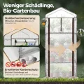 Sekey Mini Tomatengewächshaus mit 4 Regalböden, Folie Gewächshaus Klein Tomatenhaus Balkon Garten, Kleines Foliengewächshaus Stabil 160*70*50 cm, Weiß - Thumbnail 6