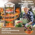 Sekey Mini Tomatengewächshaus mit 4 Regalböden, Folie Gewächshaus Klein Tomatenhaus Balkon Garten, Kleines Foliengewächshaus Stabil 160*70*50 cm, Weiß - Thumbnail 5
