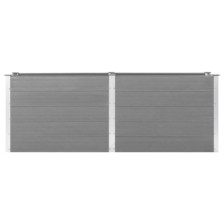 vidaXL Hochbeet Pflanzkübel Gartenbeet Blumenbeet Pflanzkasten Kräuterbeet Blumenkasten Pflanzkasten Gemüsebeet Pflanzbeet 250x50x91cm WPC Grau – Bild 6