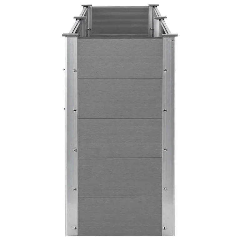 vidaXL Hochbeet Pflanzkübel Gartenbeet Blumenbeet Pflanzkasten Kräuterbeet Blumenkasten Pflanzkasten Gemüsebeet Pflanzbeet 250x50x91cm WPC Grau – Bild 7