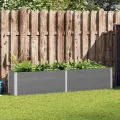 vidaXL Hochbeet Pflanzkübel Gartenbeet Blumenbeet Pflanzkasten Kräuterbeet Blumenkasten Pflanzkasten Gemüsebeet Pflanzbeet 250x50x91cm WPC Grau - Thumbnail 2